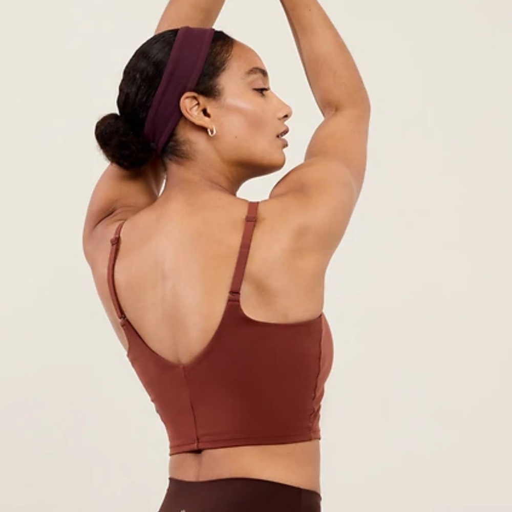 Athleta Brown Sports Bra with Scoop Back